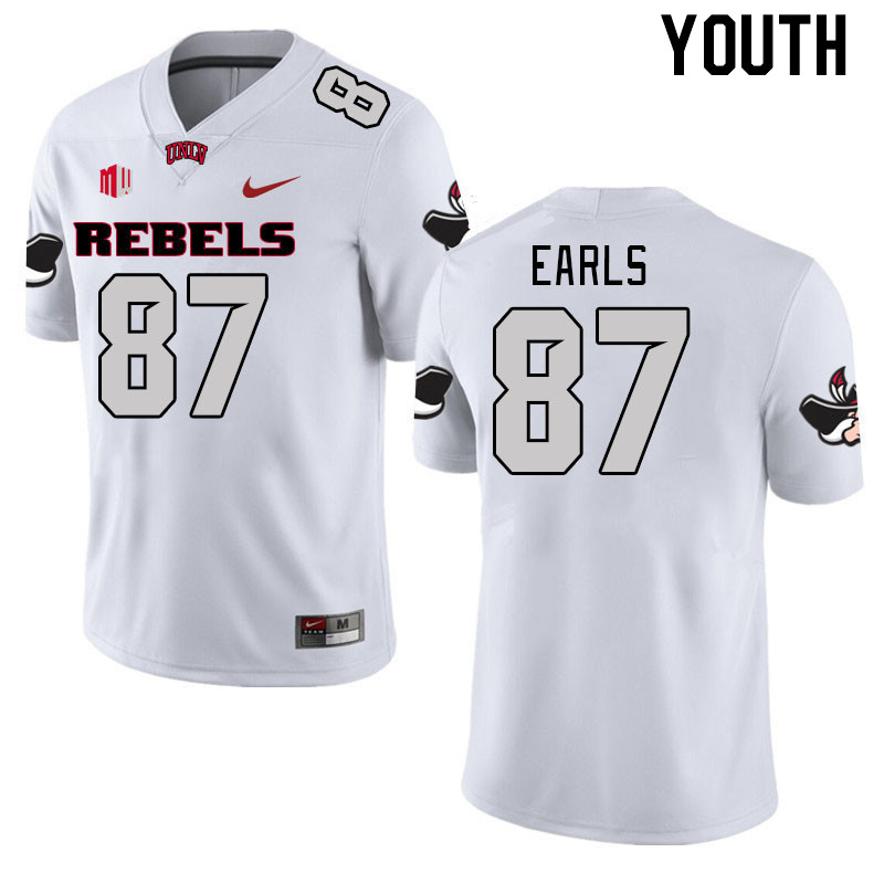 Youth #87 Christian Earls UNLV Rebels 2023 College Football Jerseys Stitched-White - Click Image to Close